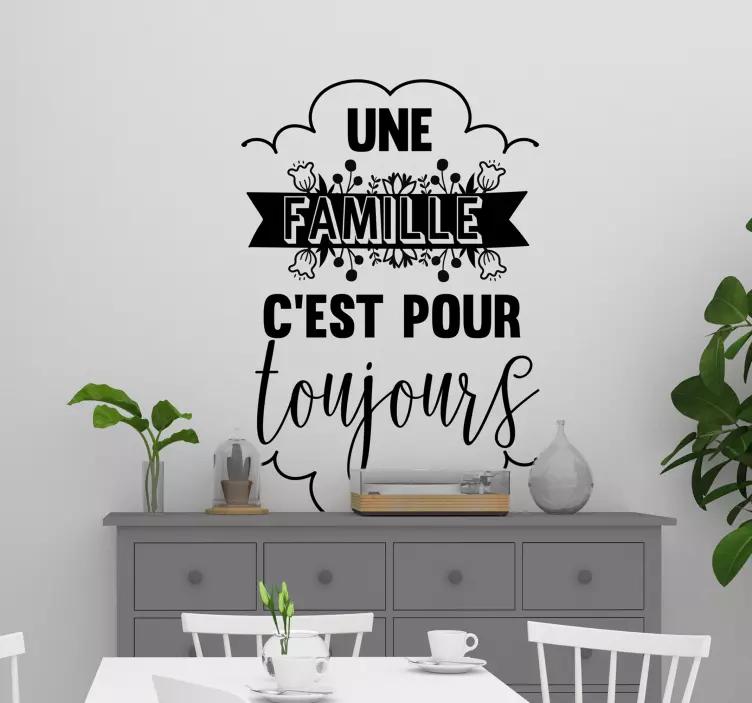 Sticker Maison Une famille c'est pour toujours - TenStickers