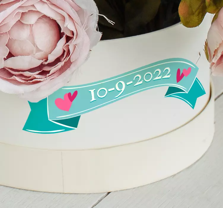 Sticker mariage banderole date - TenStickers