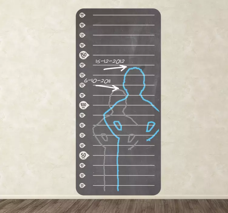 Sticker mesureur de hauteur en ardoise - TenStickers