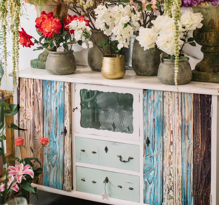 Sticker Meuble Bois Peint - TenStickers