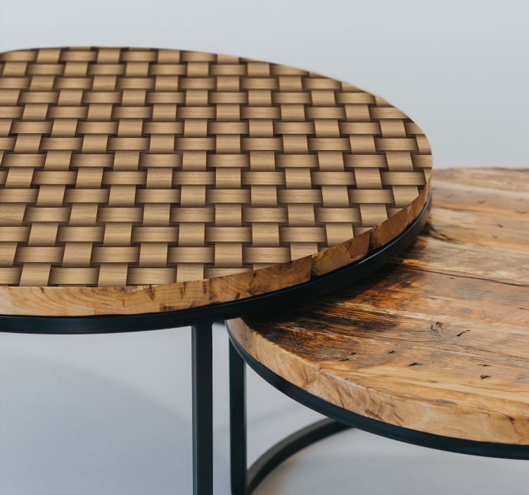 Adhésif meuble effet bois entrelacé - TenStickers