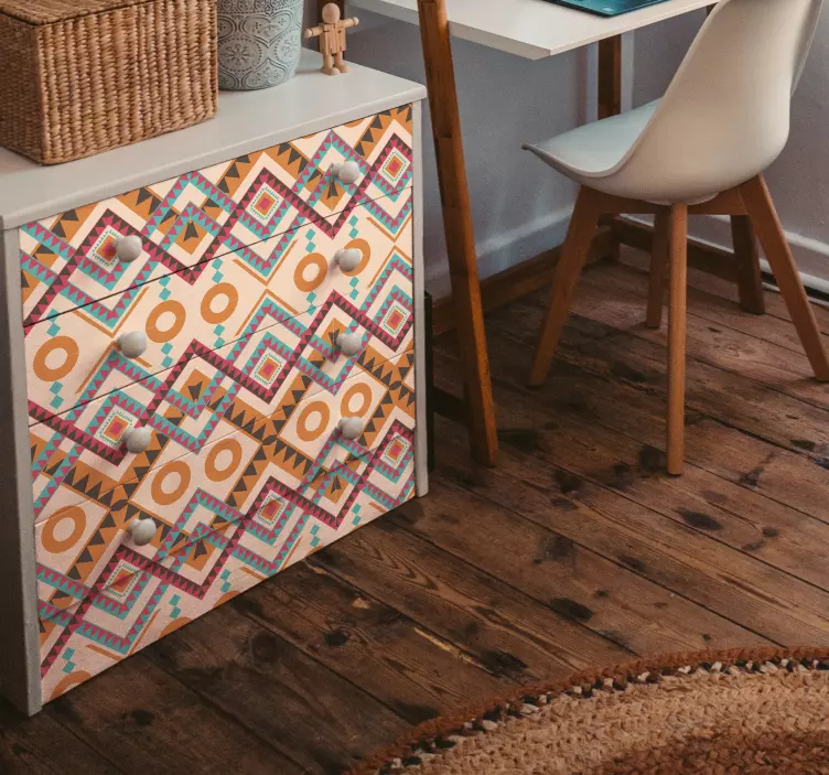 Sticker Meuble Motif losanges multicolores - TenStickers