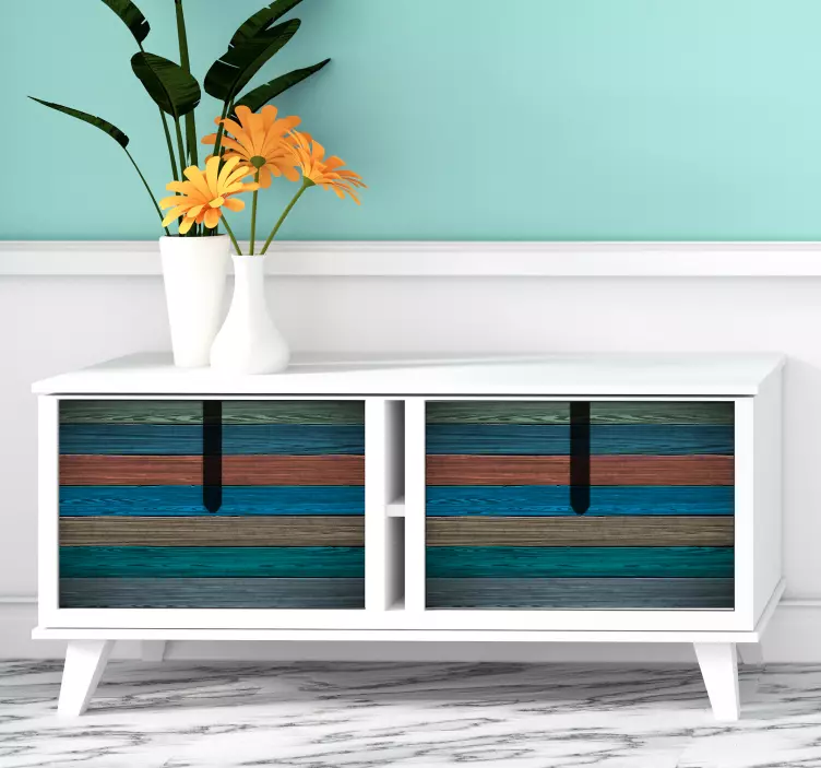 Sticker Meuble Simili Bois Peint - TenStickers