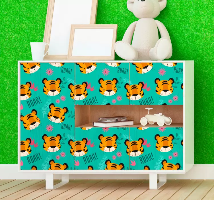 Adhésif meuble Têtes de Tigre - TenStickers