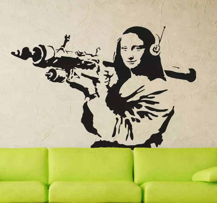 Sticker Mona lisa Banksy - TenStickers