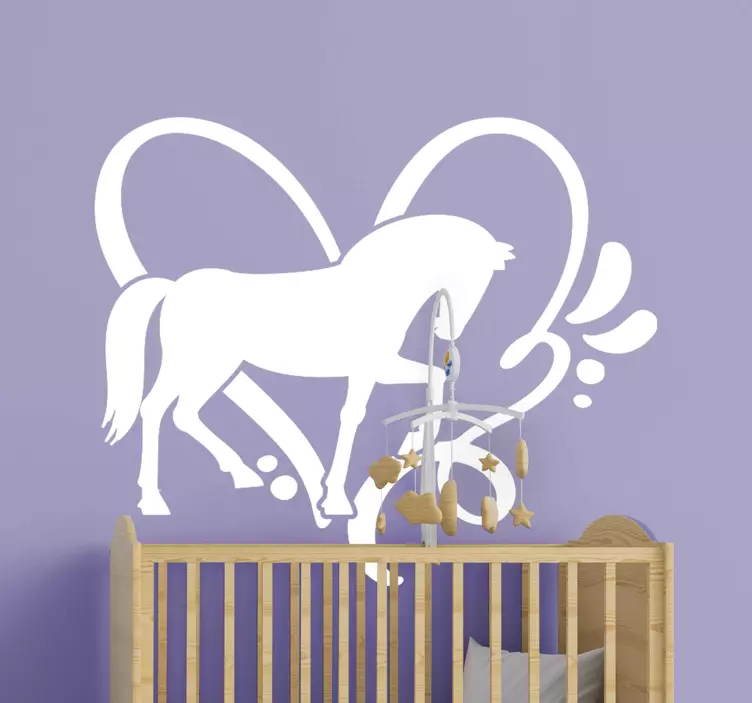 Sticker monde cœur d'amour pour chevaux - TenStickers