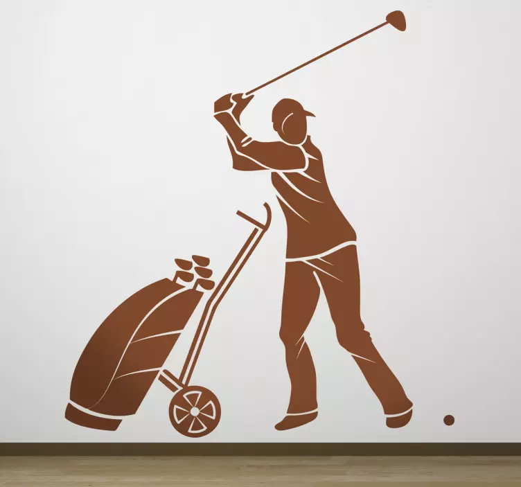 Sticker monochrome golfeur - TenStickers