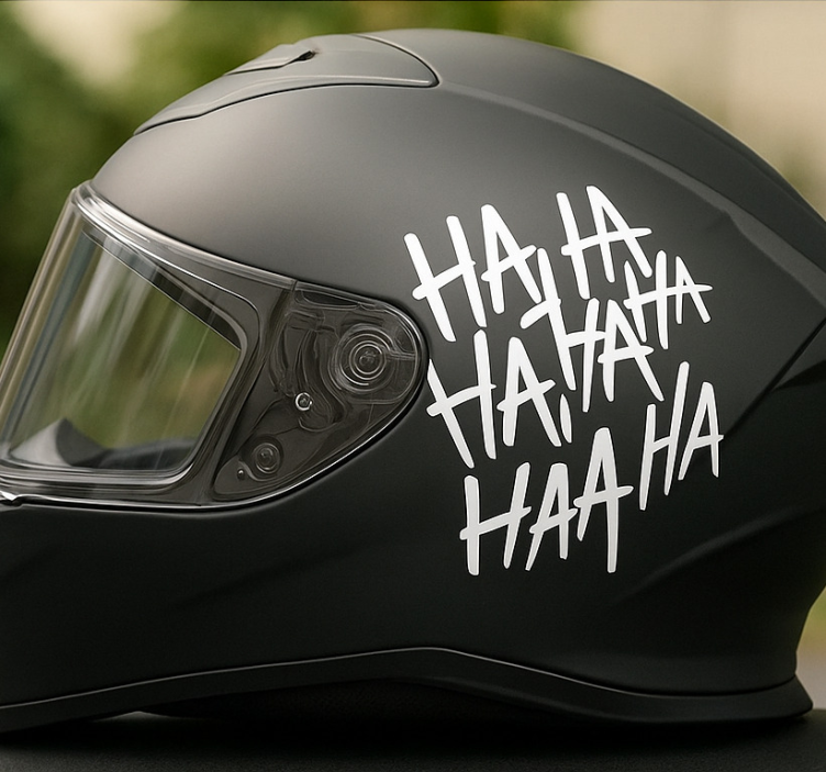 Sticker moto conception monochrome de rire - TenStickers