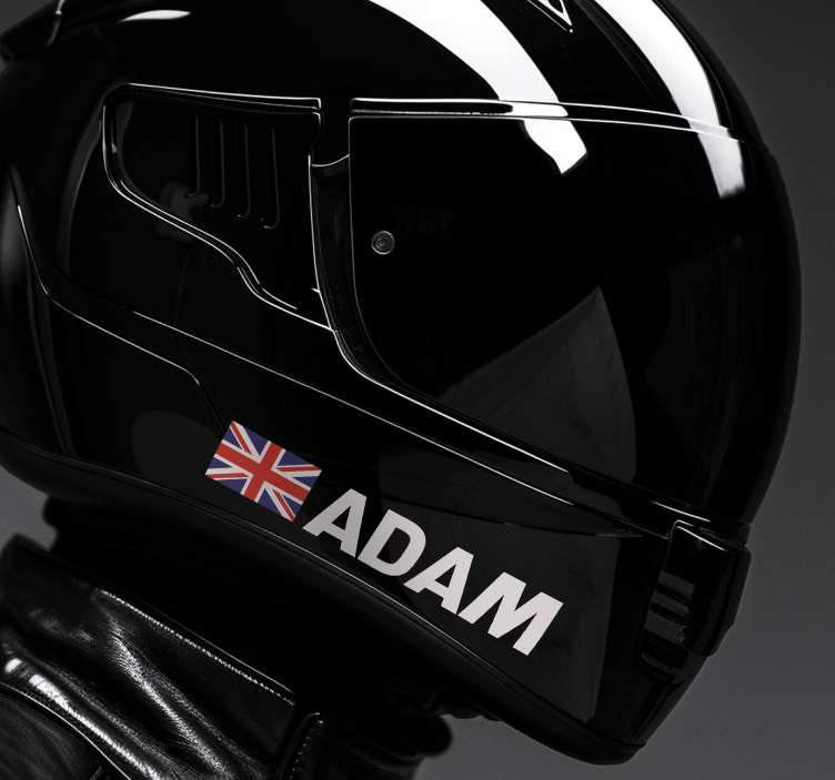 Sticker moto nom avec dessin de drapeau - TenStickers