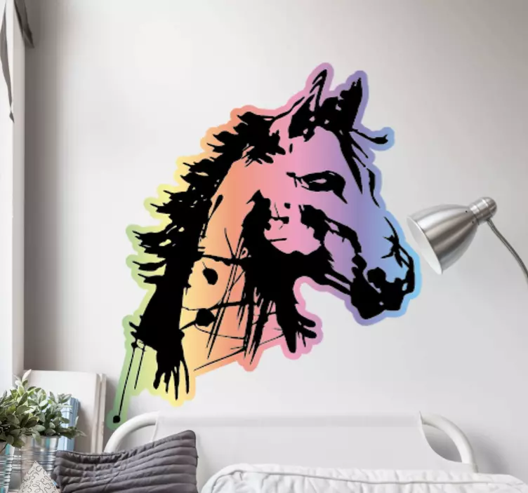 Sticker Animal Tête de cheval artistique - TenStickers
