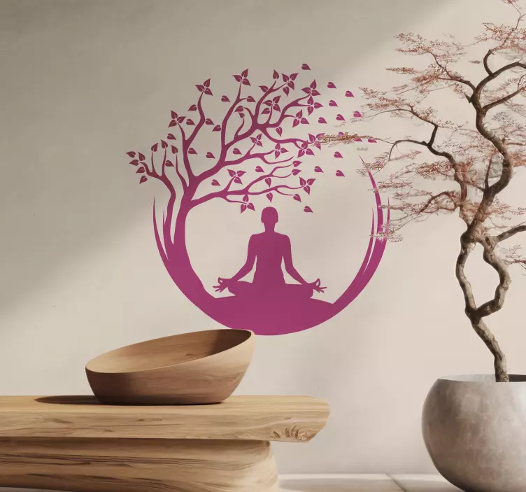 Sticker arbre position de yoga - TenStickers