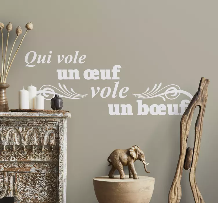 Sticker Mural Citation Qui vole un œuf - TenStickers