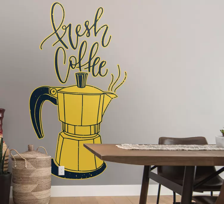 Sticker Cuisine Moka élégant avec texte de café - TenStickers