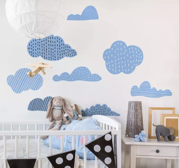 Sticker illustration Dessins de nuages - TenStickers
