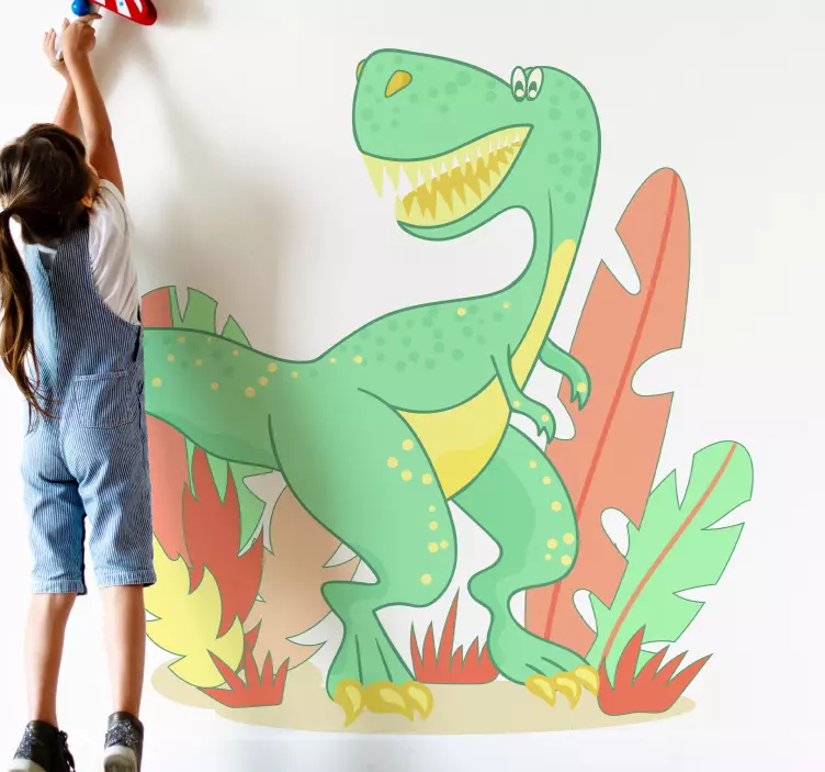 Sticker mural figurine de dinosaure colorée - TenStickers