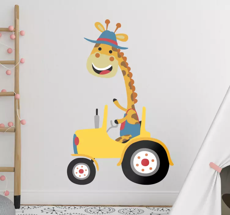 Sticker Illustration Contour du tracteur - TenStickers