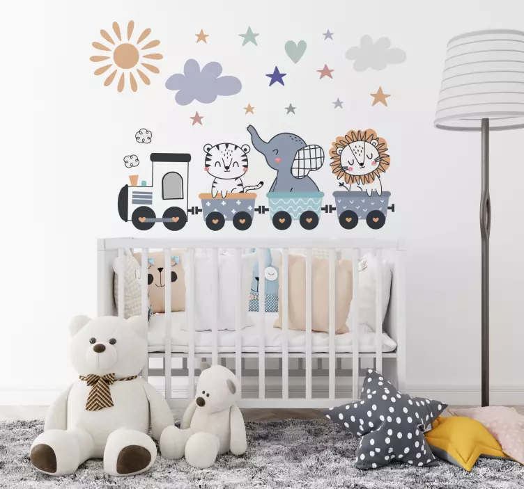 Sticker Illustration des animaux heureux s'entraînent - TenStickers