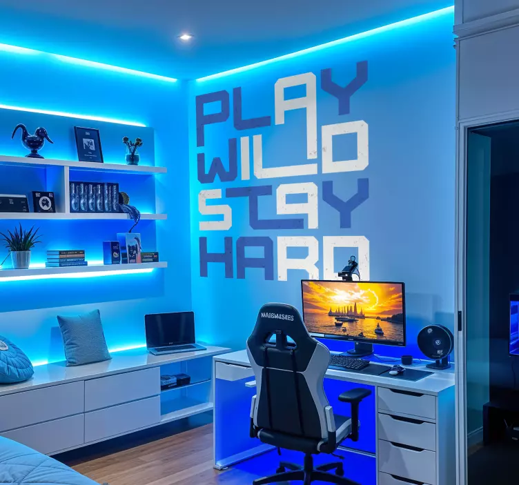 Sticker jeu vidéo play hard - TenStickers