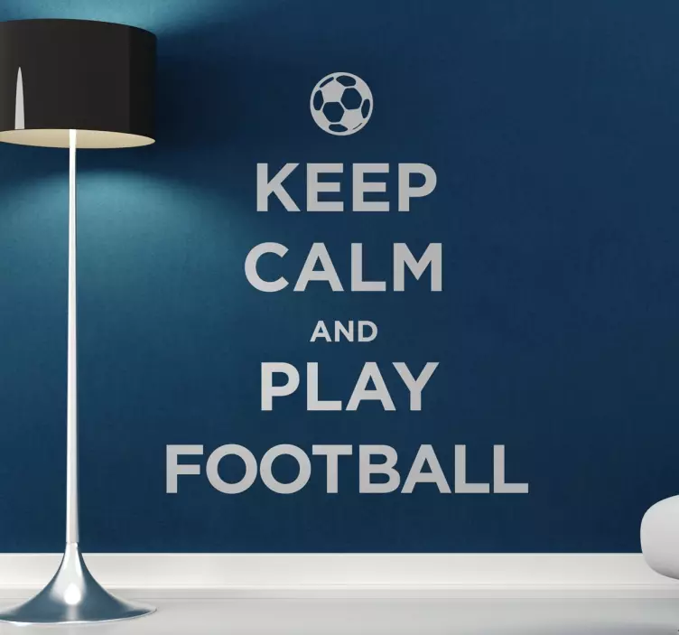 Sticker mural salon KEEP CALM AND PLAY FOOTBALL - TenStickers