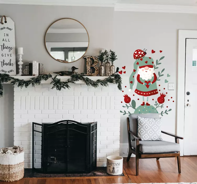 Sticker mural lutin de Noël - TenStickers