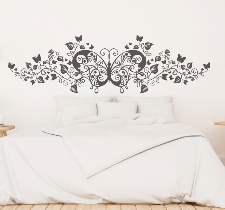 Sticker mural plante papillons - TenStickers