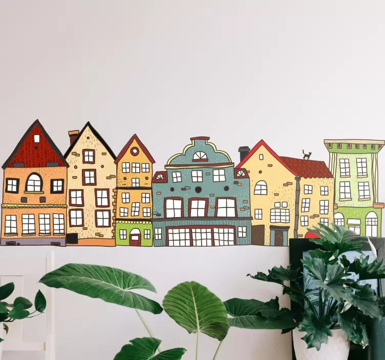 Sticker ville et pays Maisons flamandes - TenStickers