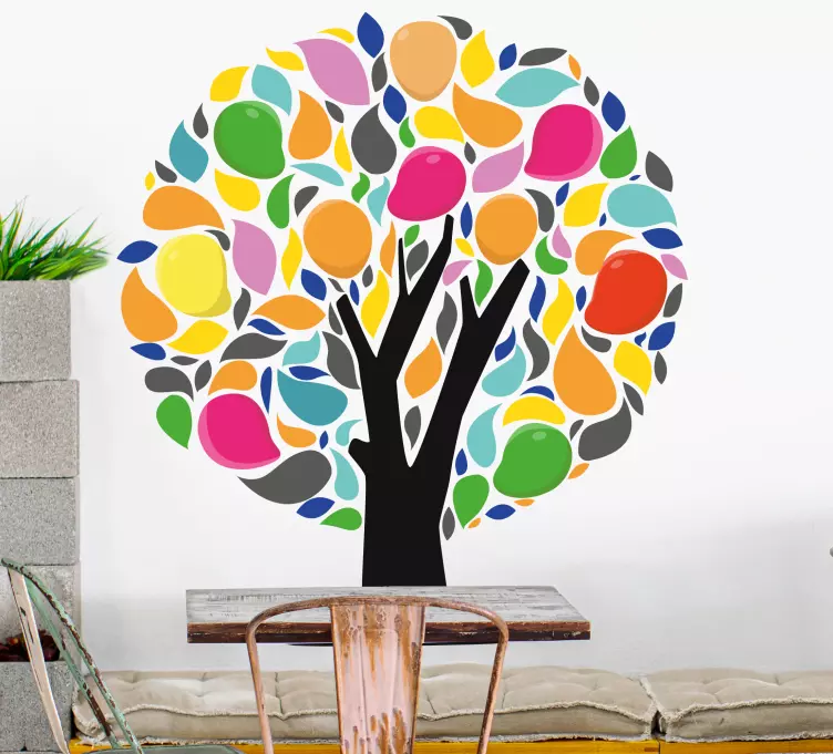 Sticker muraux de bureau Conception d'arbre pop art - TenStickers