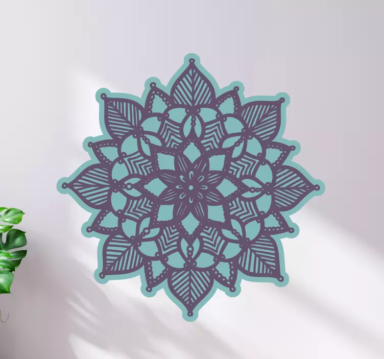 Sticker mural salon mandala floral complexe - TenStickers