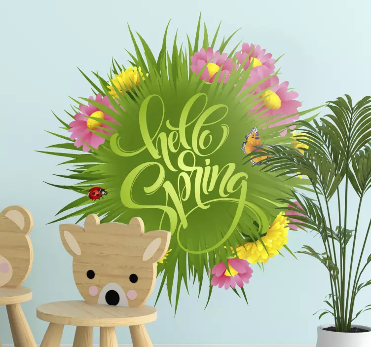 Sticker nature message de bienvenue du printemps - TenStickers