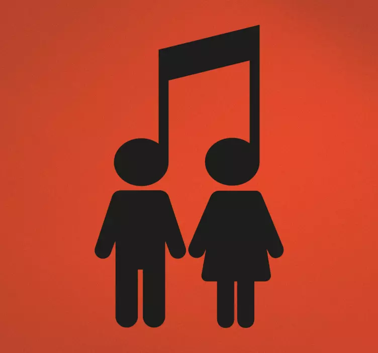Sticker note musique couple - TenStickers