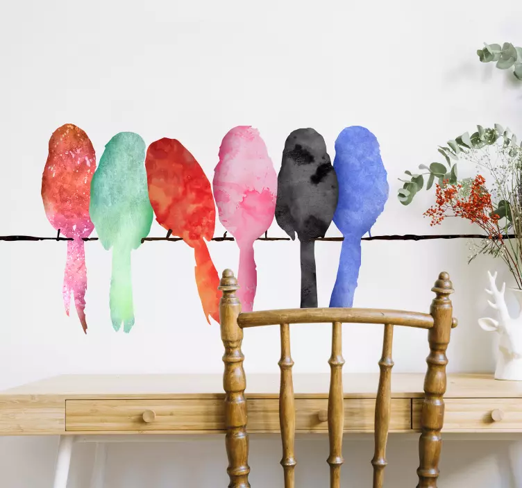 Sticker oiseaux sur un fil - TenStickers