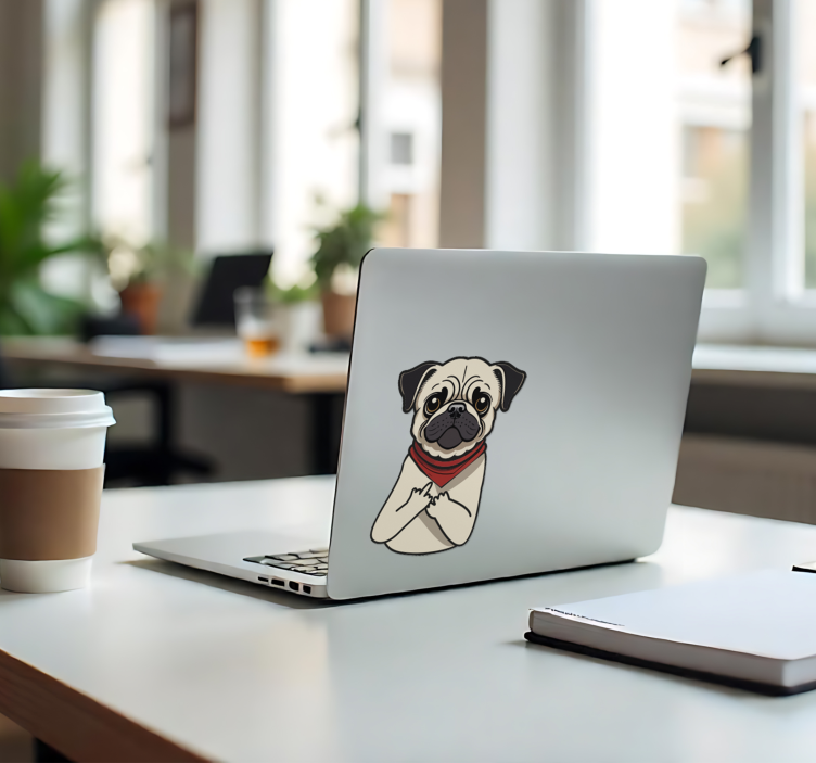 Sticker ordinateur bouledogue anglais drôle - TenStickers