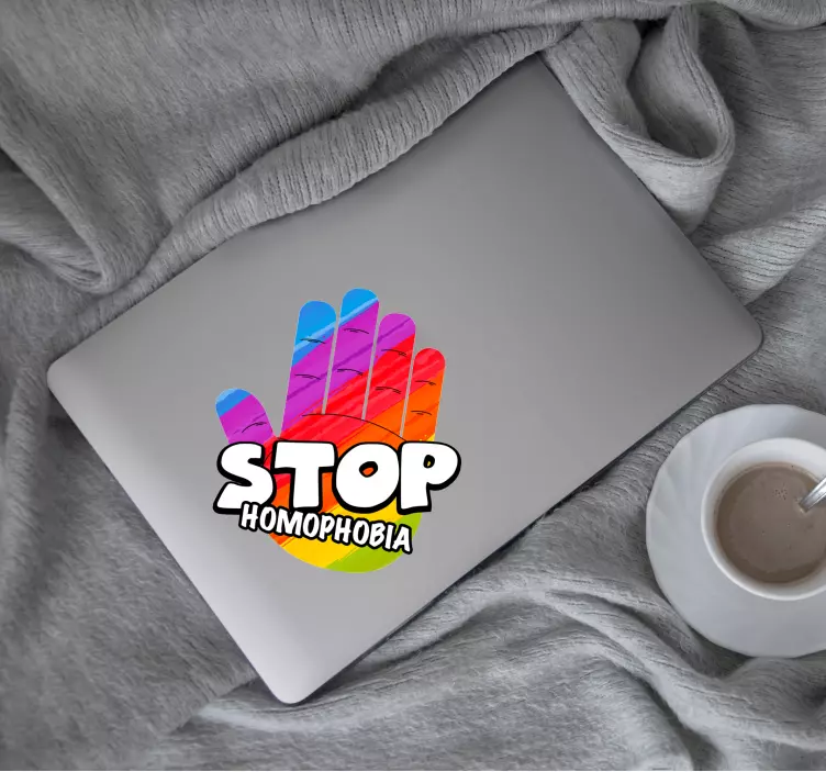 Sticker ordinateur stop à l'homophobie - TenStickers