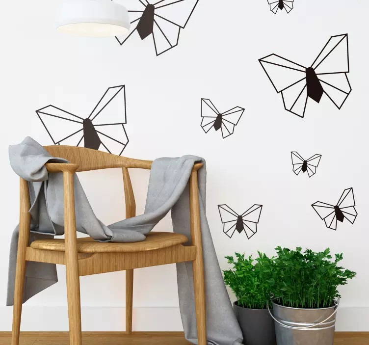 Sticker Papillon Feuille de Papillons Origami - TenStickers