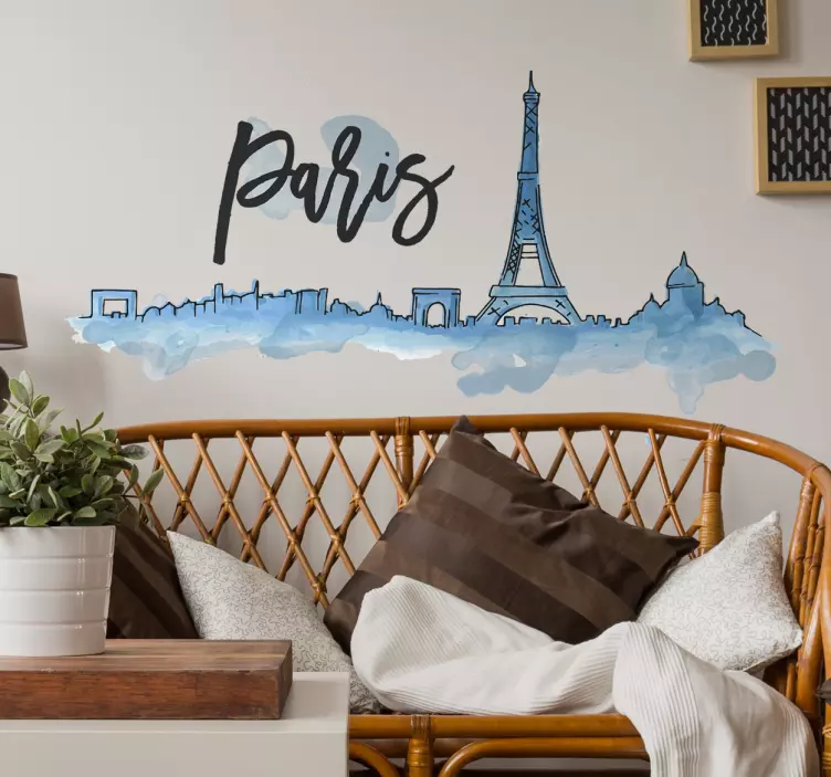 Sticker Paris horizon aquarelle - TenStickers