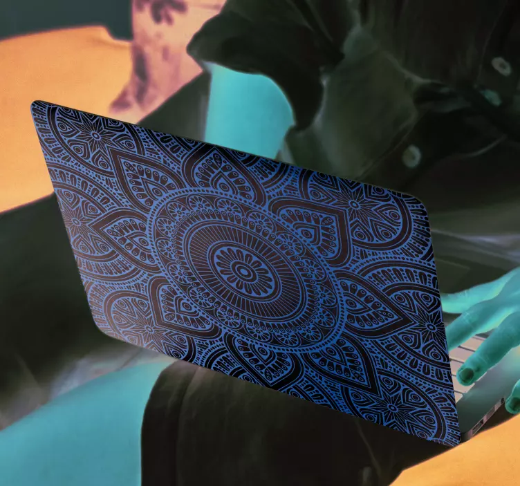 Sticker ordinateur portable Mandala doré - TenStickers
