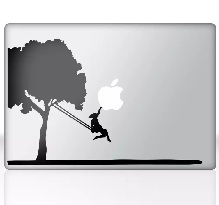 Sticker PC portable arbre balançoire - TenStickers