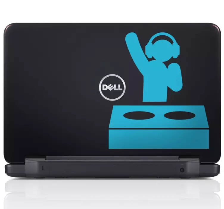 Sticker laptop dj pictogramme - TenStickers