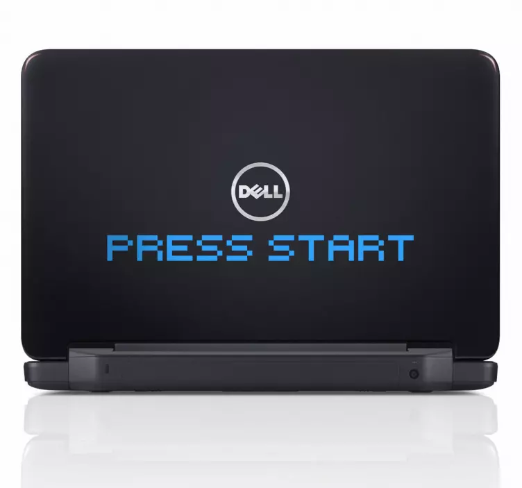 Sticker PC portable Press start - TenStickers
