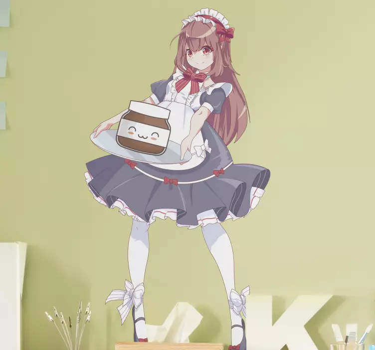 Sticker personnage serveuse mignonne - TenStickers