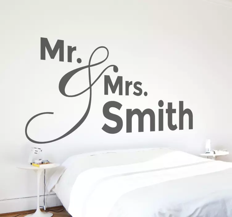 Sticker personnalisable Mr & Mrs - TenStickers