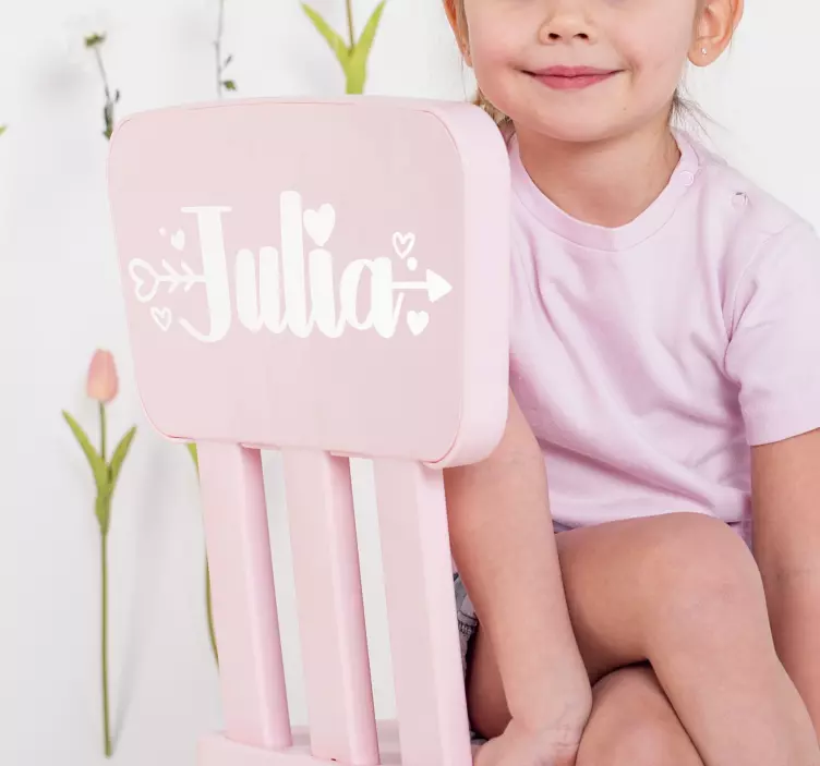 Sticker enfant avec prénom motif de l'amour - TenStickers