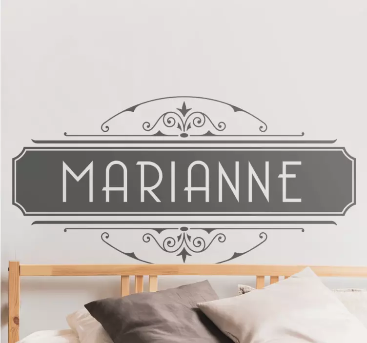 Sticker mural prénom personnalisé ornamental - TenStickers