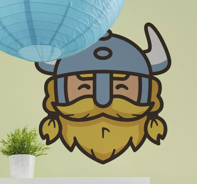 Sticker personnes et personnages visage de viking - TenStickers