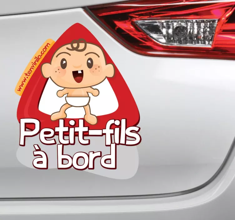 Autocollant bébé à bord petit-fils - TenStickers