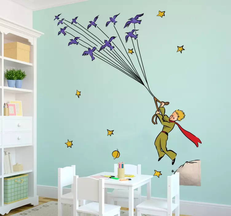 Sticker chambre enfant envol Petit prince coloré - TenStickers