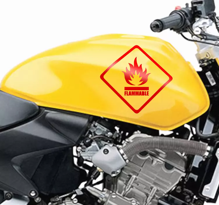 Sticker moto pictogramme inflammable - TenStickers