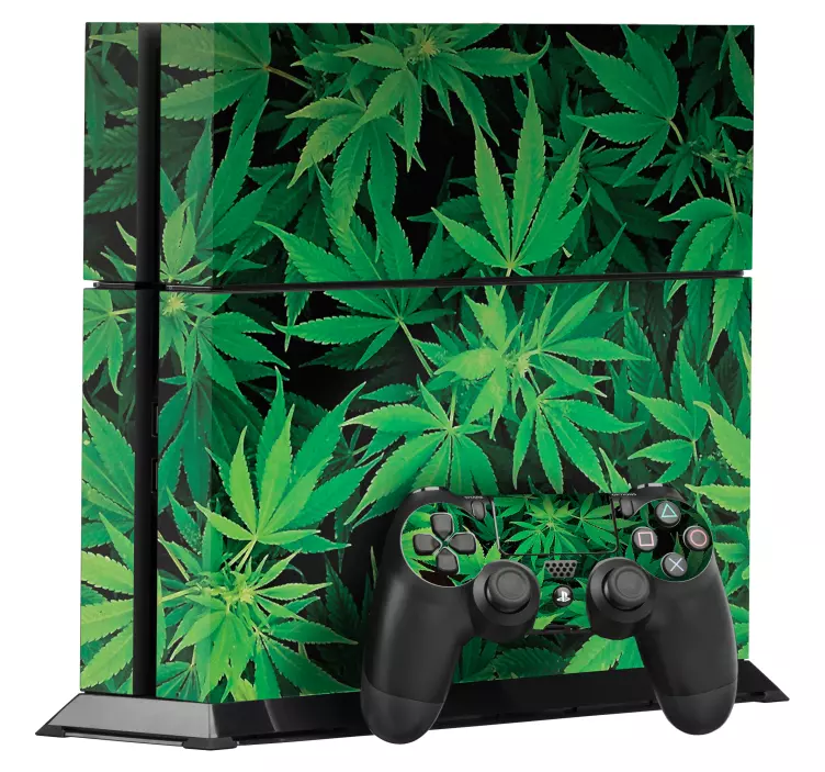 Autocollant PS4 feuilles de cannabis - TenStickers
