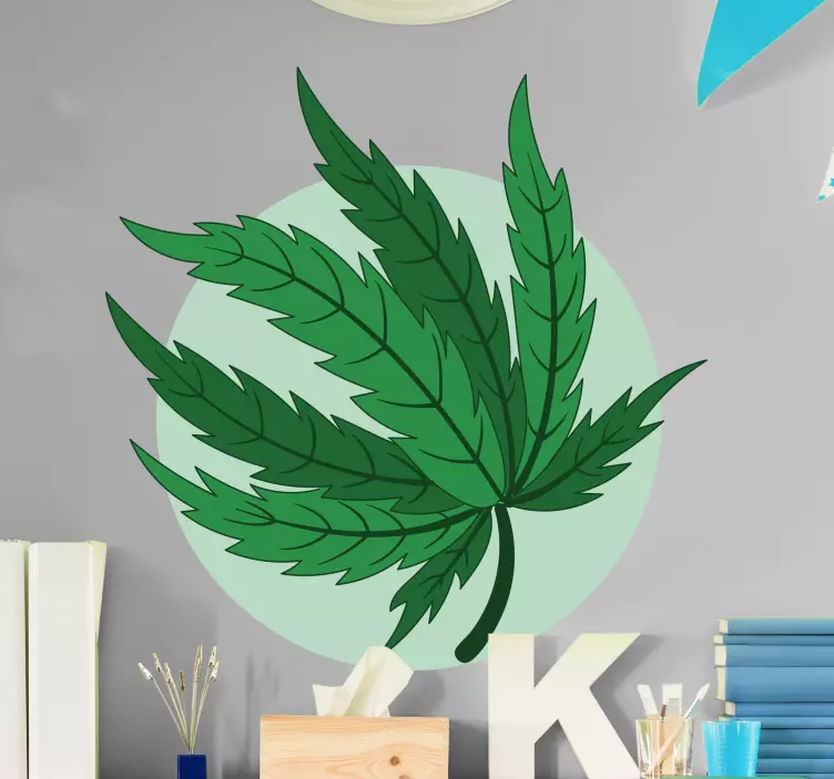 Sticker plante illustration verte feuillue - TenStickers