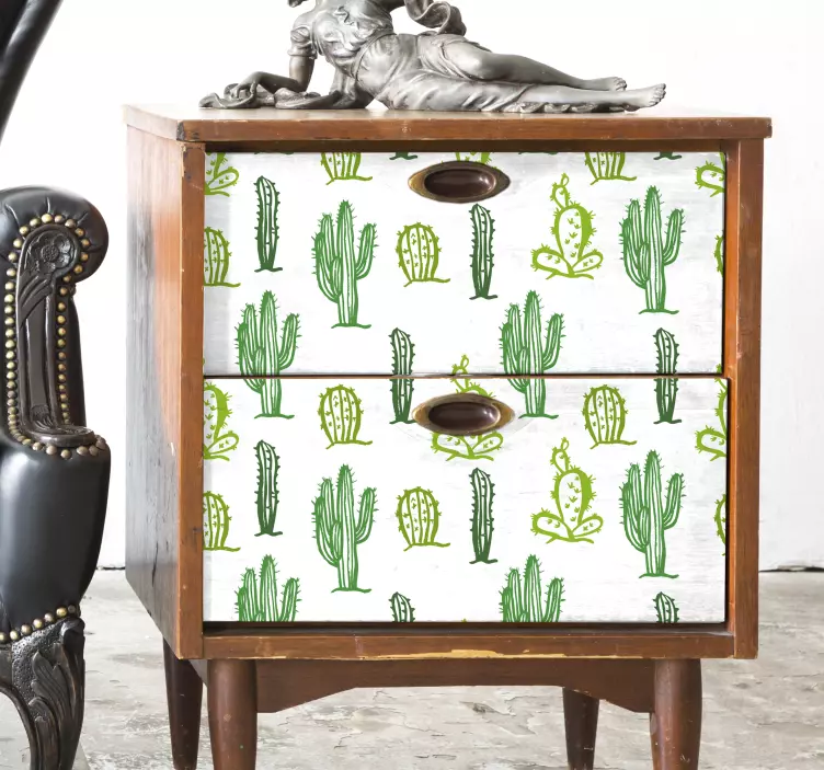 Sticker Plante Meuble Motif Cactus - TenStickers